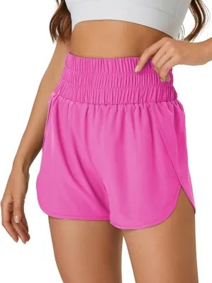 Women's Running Shorts 2 in 1 High Waisted Workout Shorts with Liner Shorts Pocket
