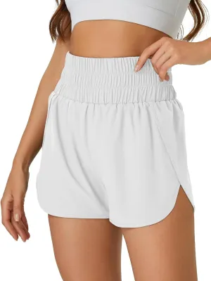 Women's Running Shorts 2 in 1 High Waisted Workout Shorts with Liner Shorts Pocket