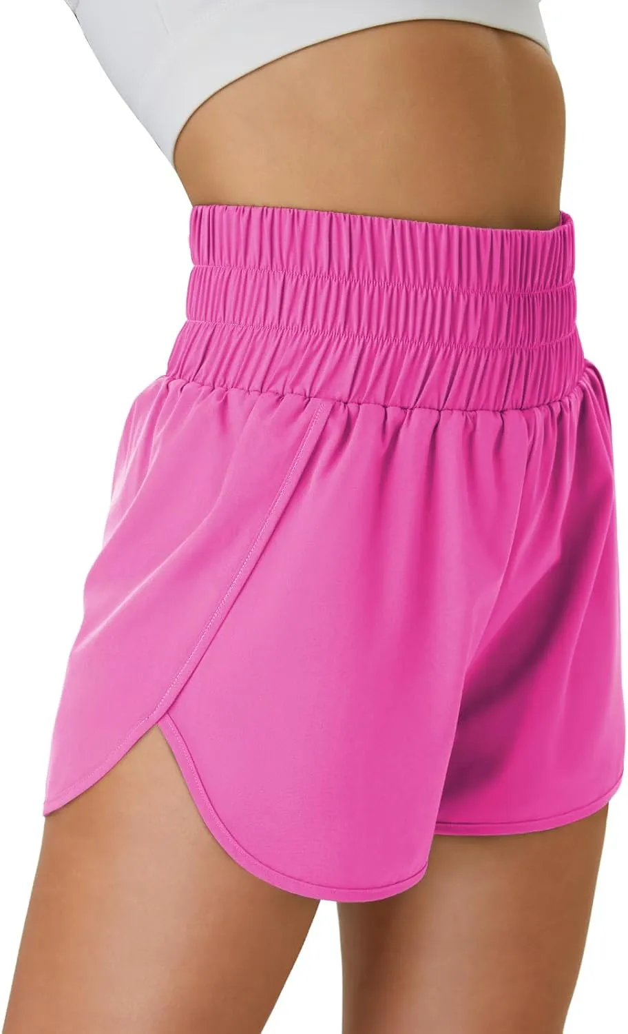 Women's Running Shorts 2 in 1 High Waisted Workout Shorts with Liner Shorts Pocket
