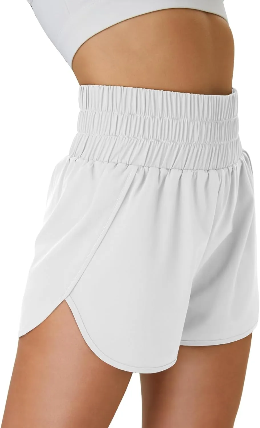 Women's Running Shorts 2 in 1 High Waisted Workout Shorts with Liner Shorts Pocket