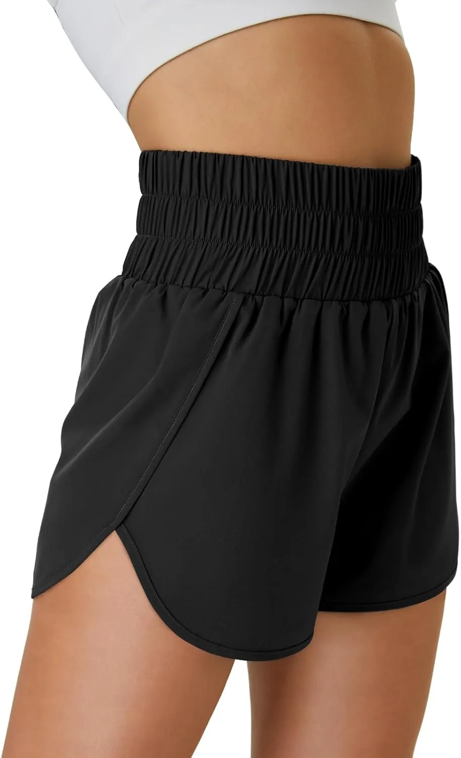 Women's Running Shorts 2 in 1 High Waisted Workout Shorts with Liner Shorts Pocket