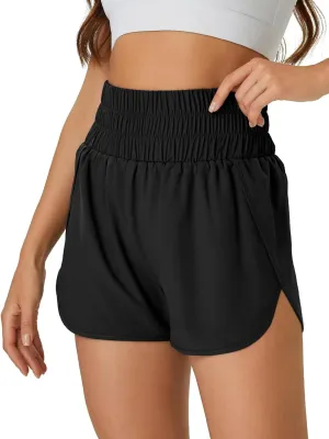 Women's Running Shorts 2 in 1 High Waisted Workout Shorts with Liner Shorts Pocket