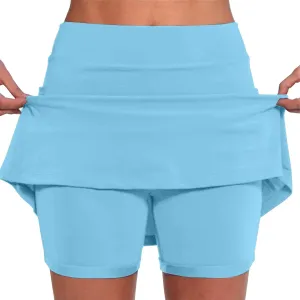 Womens Skorts with Pockets Tummy Control Plus Size Skorts for Women High Waist Athletic Sports Pants Skirt Casual