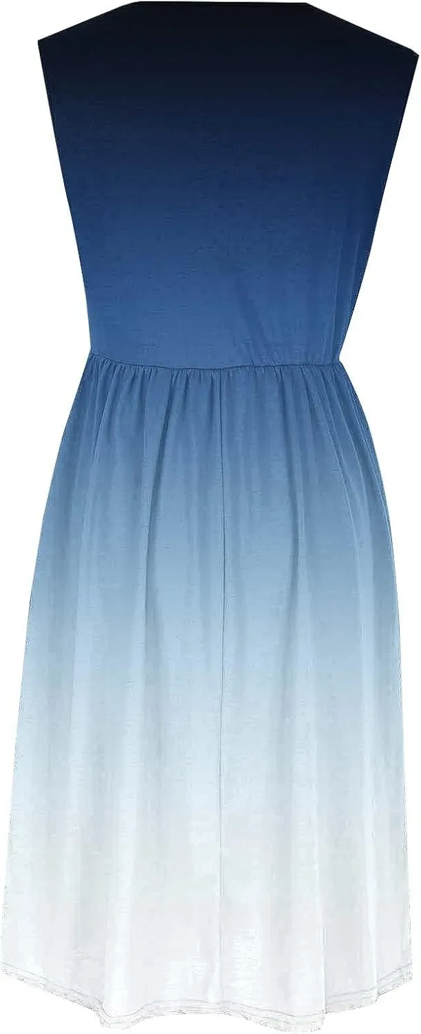Womens Sleeveless Beach Dresses Trendy Swimsuit Cover Ups Vacation Dresses Flowy Mini Dress Swing Dresses