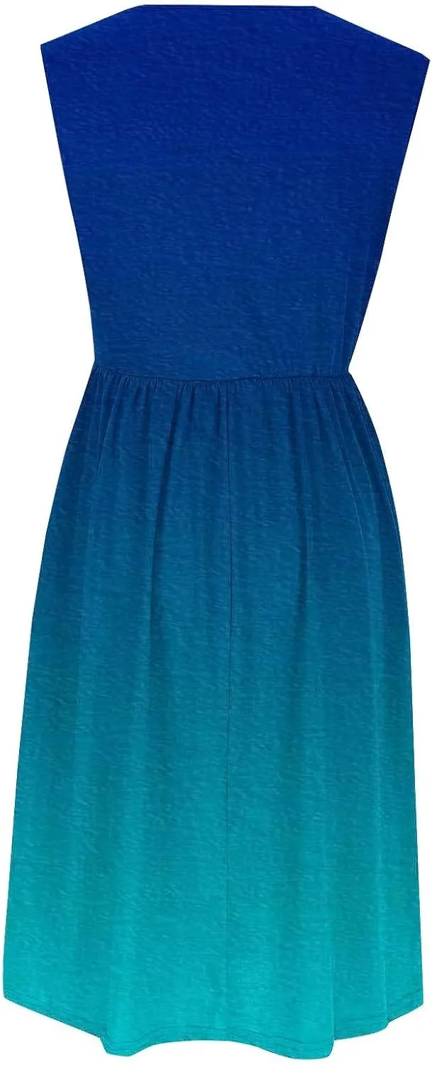 Womens Sleeveless Beach Dresses Trendy Swimsuit Cover Ups Vacation Dresses Flowy Mini Dress Swing Dresses