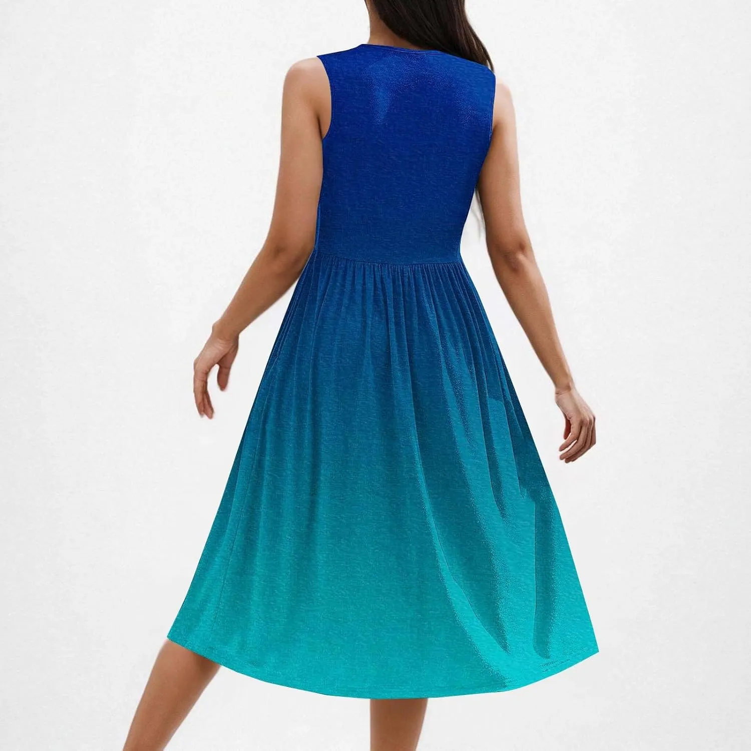 Womens Sleeveless Beach Dresses Trendy Swimsuit Cover Ups Vacation Dresses Flowy Mini Dress Swing Dresses