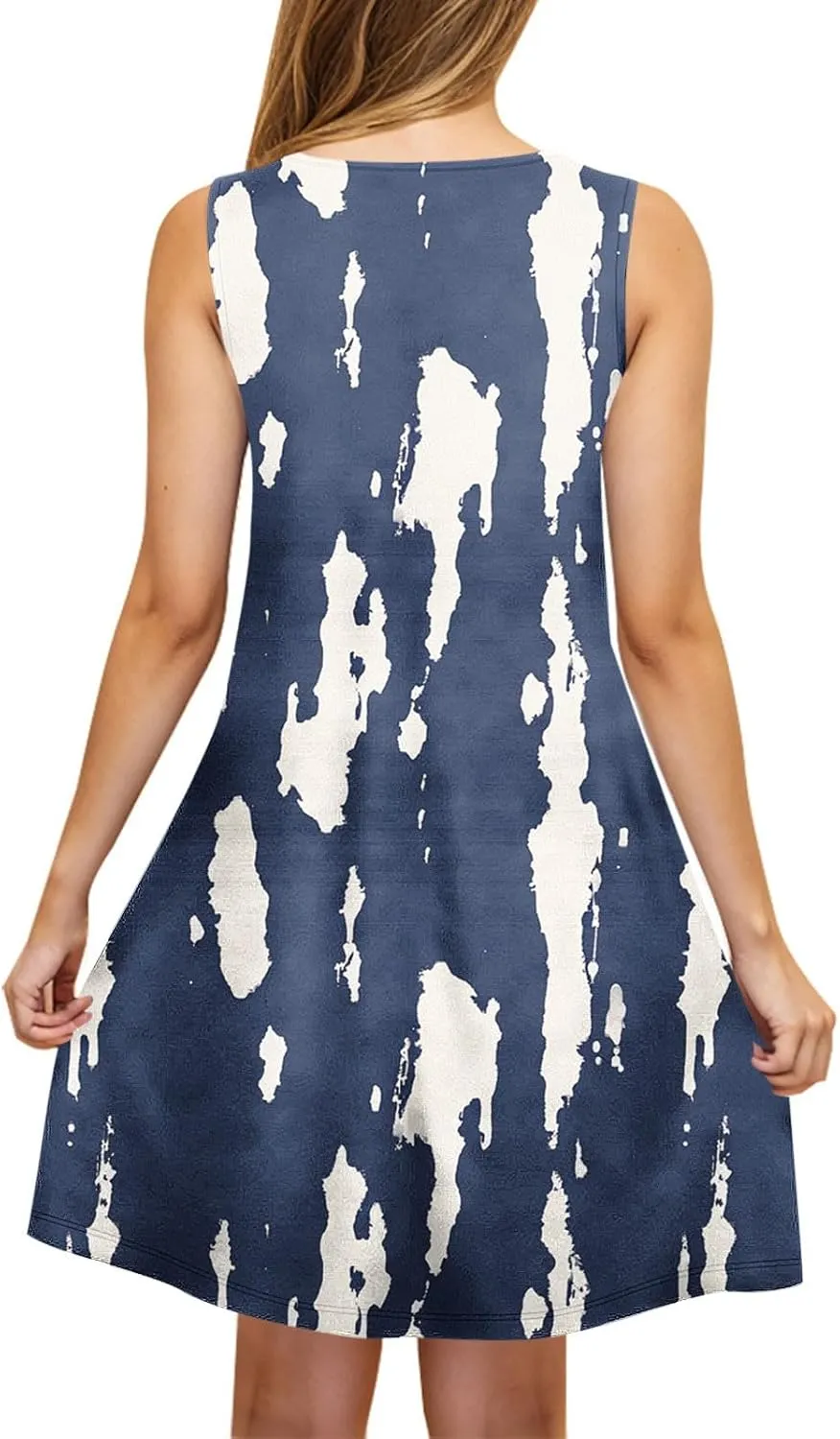 Womens Summer Dresses 2025 Trendy Crewneck Sleeveless Midi Dresses Casual Printed Vacation Boho Floral Dresses