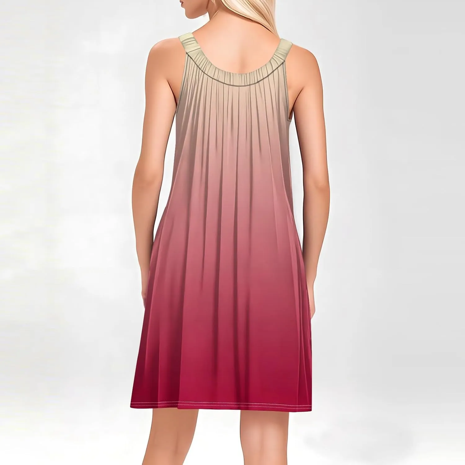Womens Summer Dresses Beach Cover Up Tank Dress Casual Vacation Short Summer Halter Dresses with Pockets