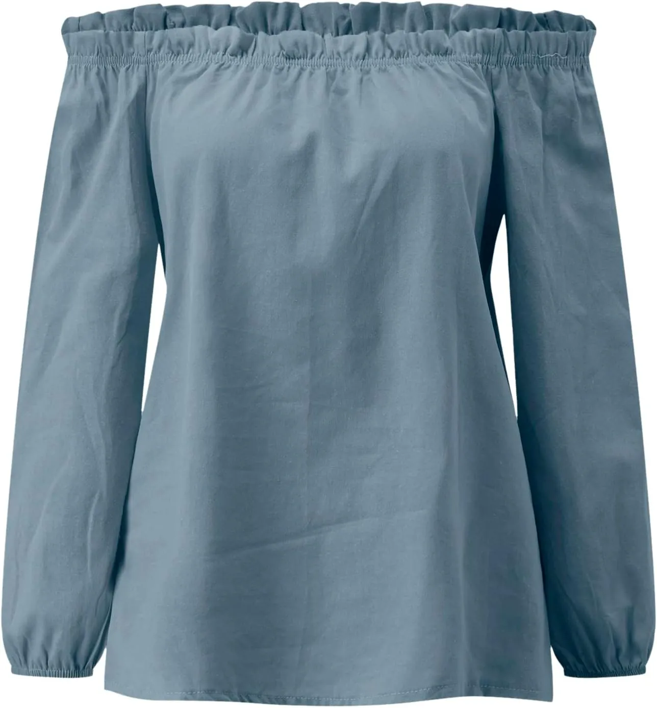 Women's Summer Off Shoulder Blouses Short Sleeves Sexy Tops Chiffon Ruffles Casual T Shirt Linen Tops