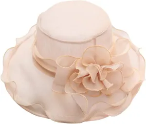 Womens Sun Hats Summer Wide Brim Flower Bucket Hat Elegant Lace Beach Holiday Hats Party Bridal Dress Hats
