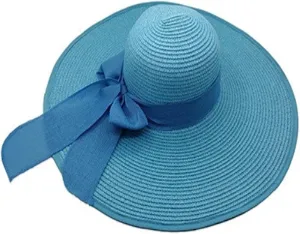 Womens Sun Straw Hat Wide Brim UPF 50 Summer Hat Foldable Roll up Floppy Beach Hats