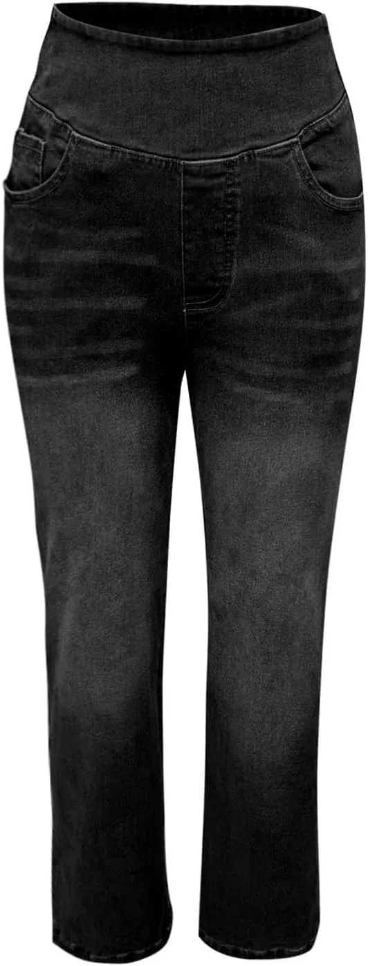 Womens Sweatpant Jeans Sweatpants That Look Like Jeans Stretchy High Waisted Wide Leg Denim Pants with Pockets