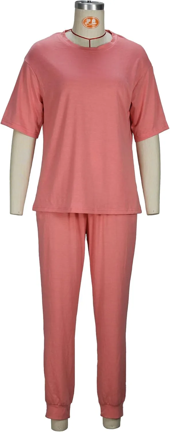 Women's Sweatsuit Set Casual 2 Piece Outfit Color Block Pajamas Set Sleeve Top Sweatpant Set Jogger Tracksuits
