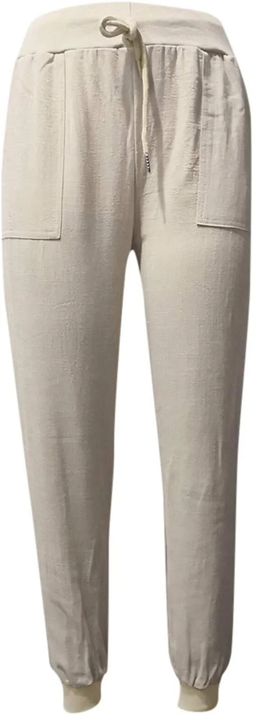 Women's Wide Leg Sweatpants Winter Soft Sports Palazzo with Pockets Fleece Lined Straight Leg