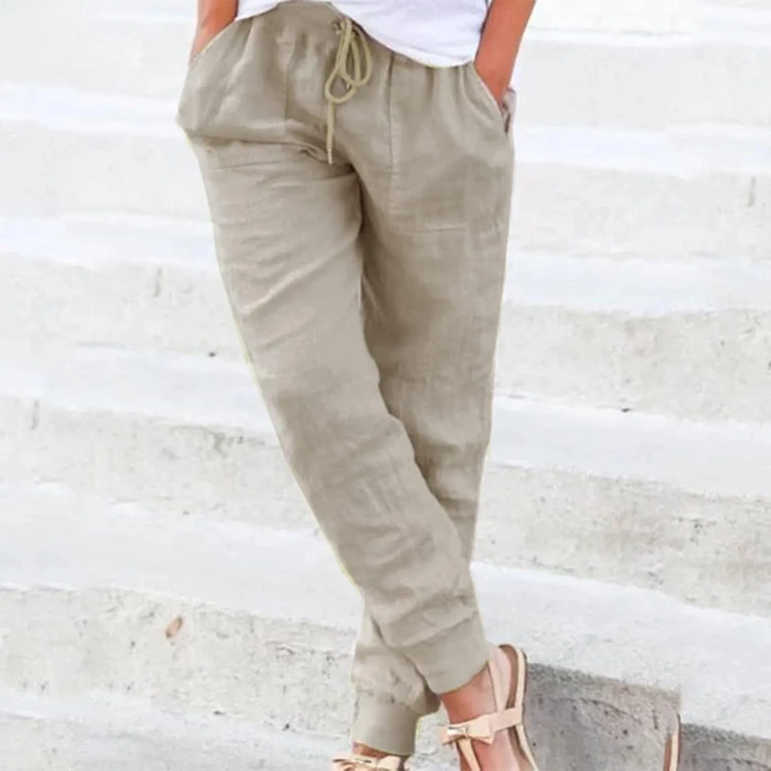 Women's Wide Leg Sweatpants Winter Soft Sports Palazzo with Pockets Fleece Lined Straight Leg