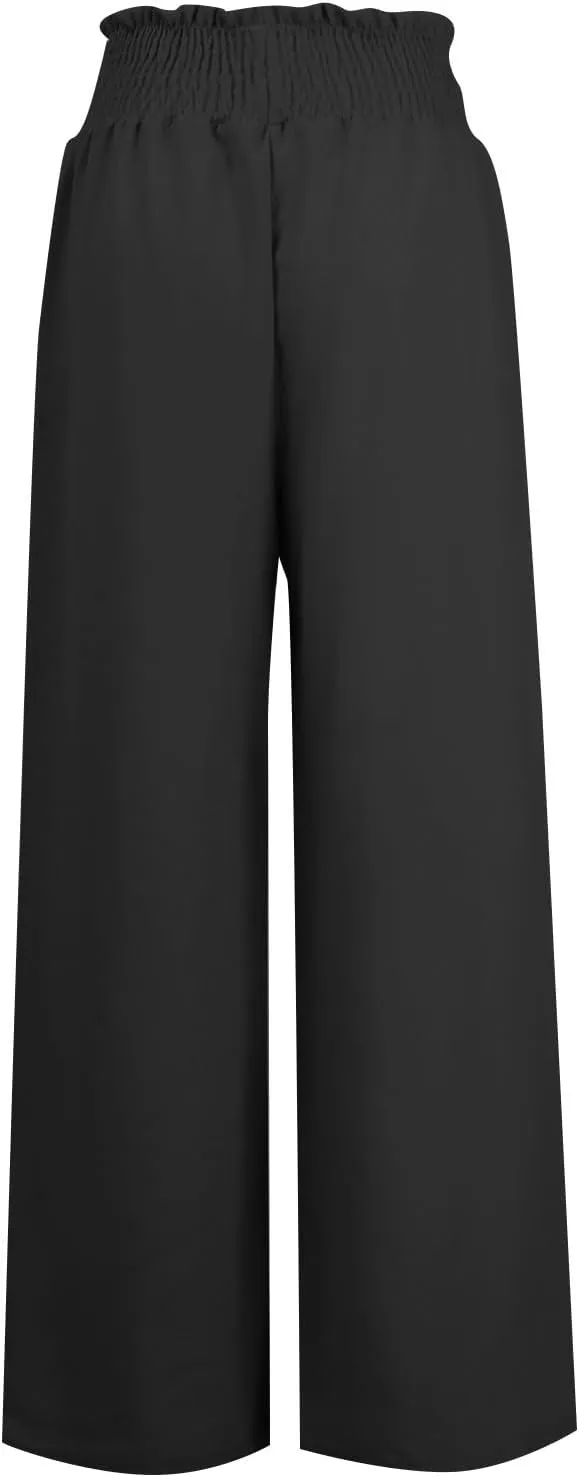 Women's Wide Leg Sweatpants Winter Soft Sports Palazzo with Pockets Fleece Lined Straight Leg