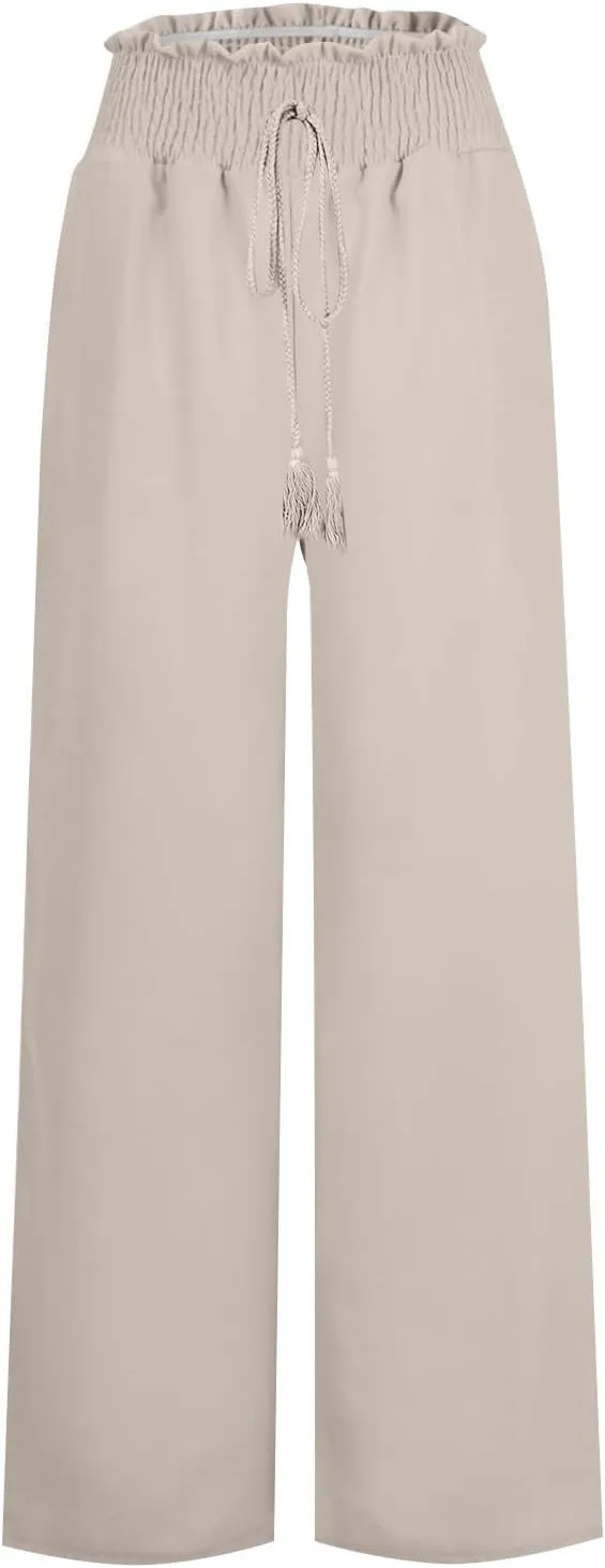 Women's Wide Leg Sweatpants Winter Soft Sports Palazzo with Pockets Fleece Lined Straight Leg