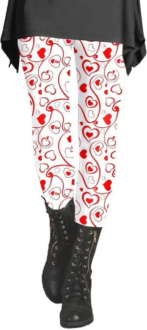 Work Leggings for Women Womens Valentines Heart Tunic Tops for Leggings Fall Leggings