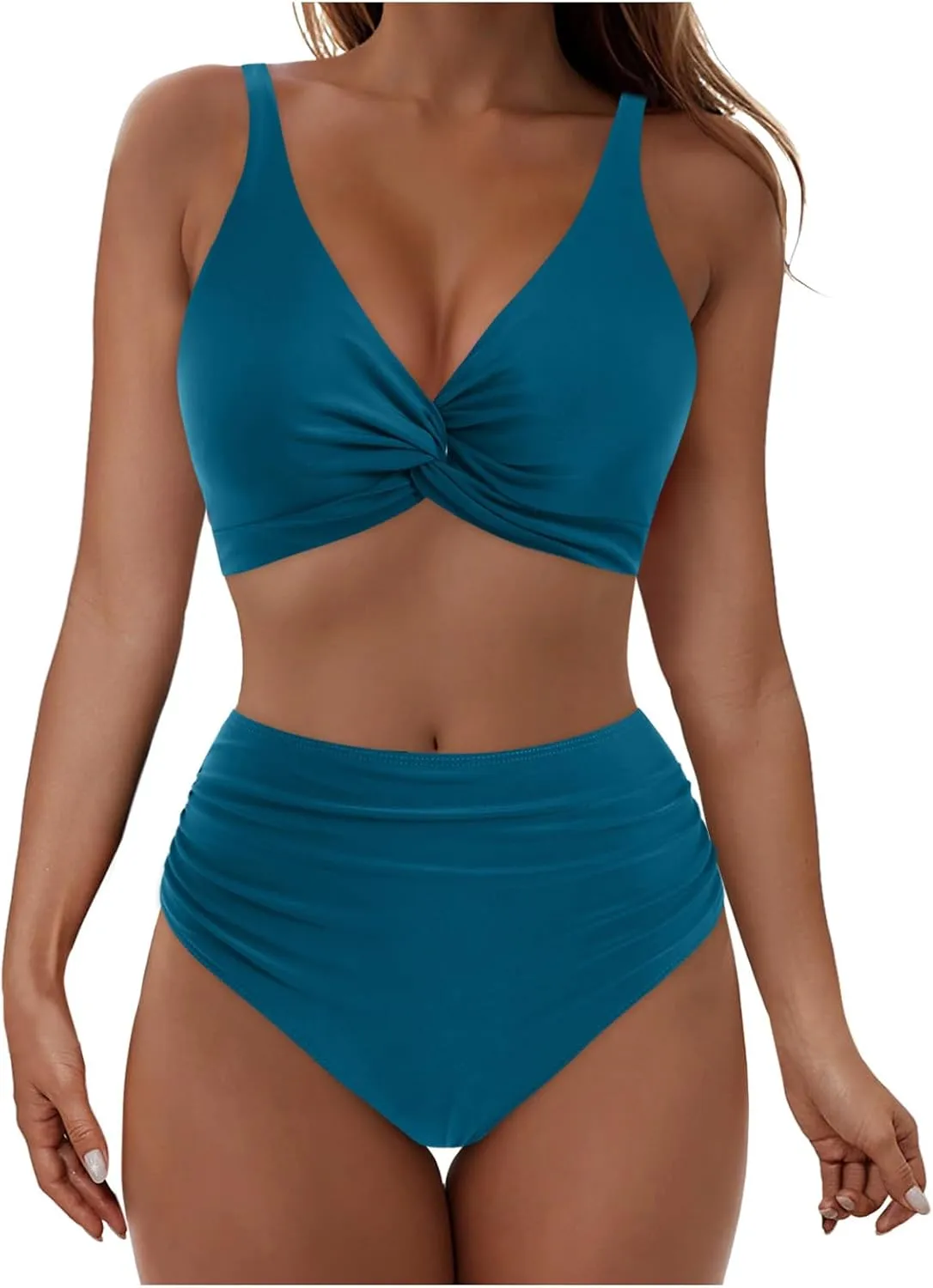 yardsong Bikini Sets for Women Two Piece Sexy Bathing Suits Twist Knot Push Up Bikini Top High Waisted Bottoms Swimsuits