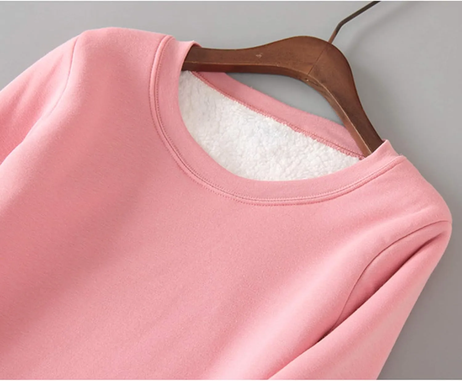 Yeokou Women Warm Sherpa Lined Fleece Crewneck Sport Sweatshirt Pullover Loungewear