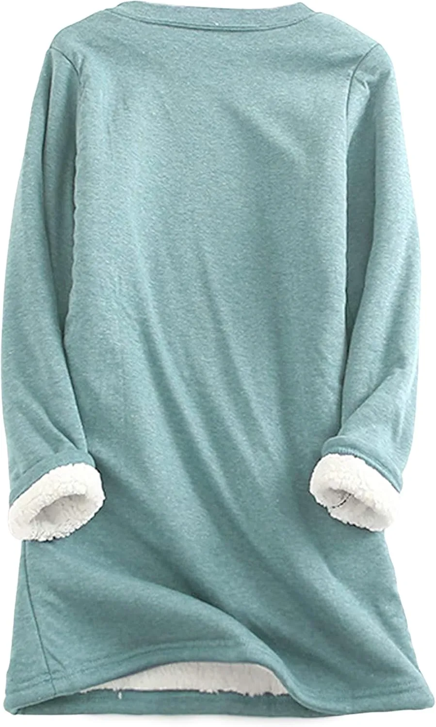 Yeokou Women Warm Sherpa Lined Fleece Crewneck Sport Sweatshirt Pullover Loungewear
