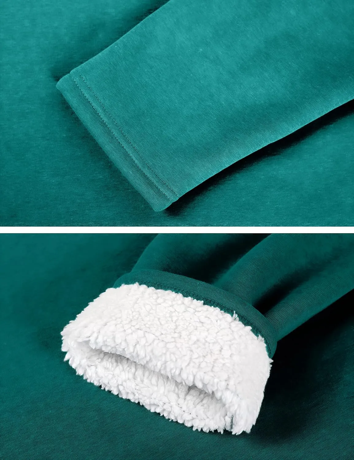 Yeokou Women Warm Sherpa Lined Fleece Crewneck Sport Sweatshirt Pullover Loungewear
