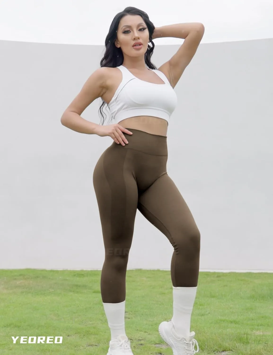 YEOREO Amplify Leggings for Women Seamless Scrunch Leggings Butt Lifting Gym High Waisted Athletic Leggings