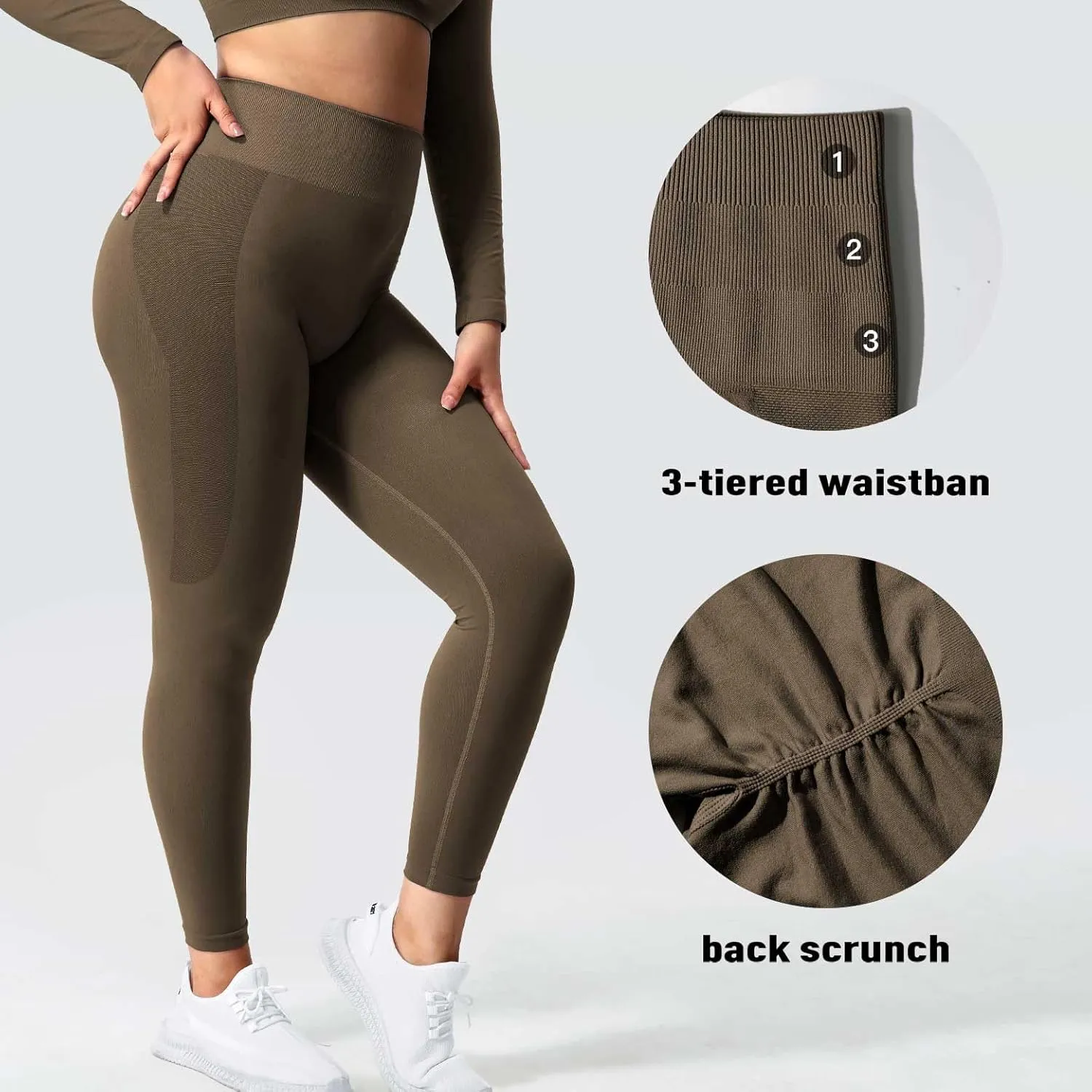 YEOREO Amplify Leggings for Women Seamless Scrunch Leggings Butt Lifting Gym High Waisted Athletic Leggings