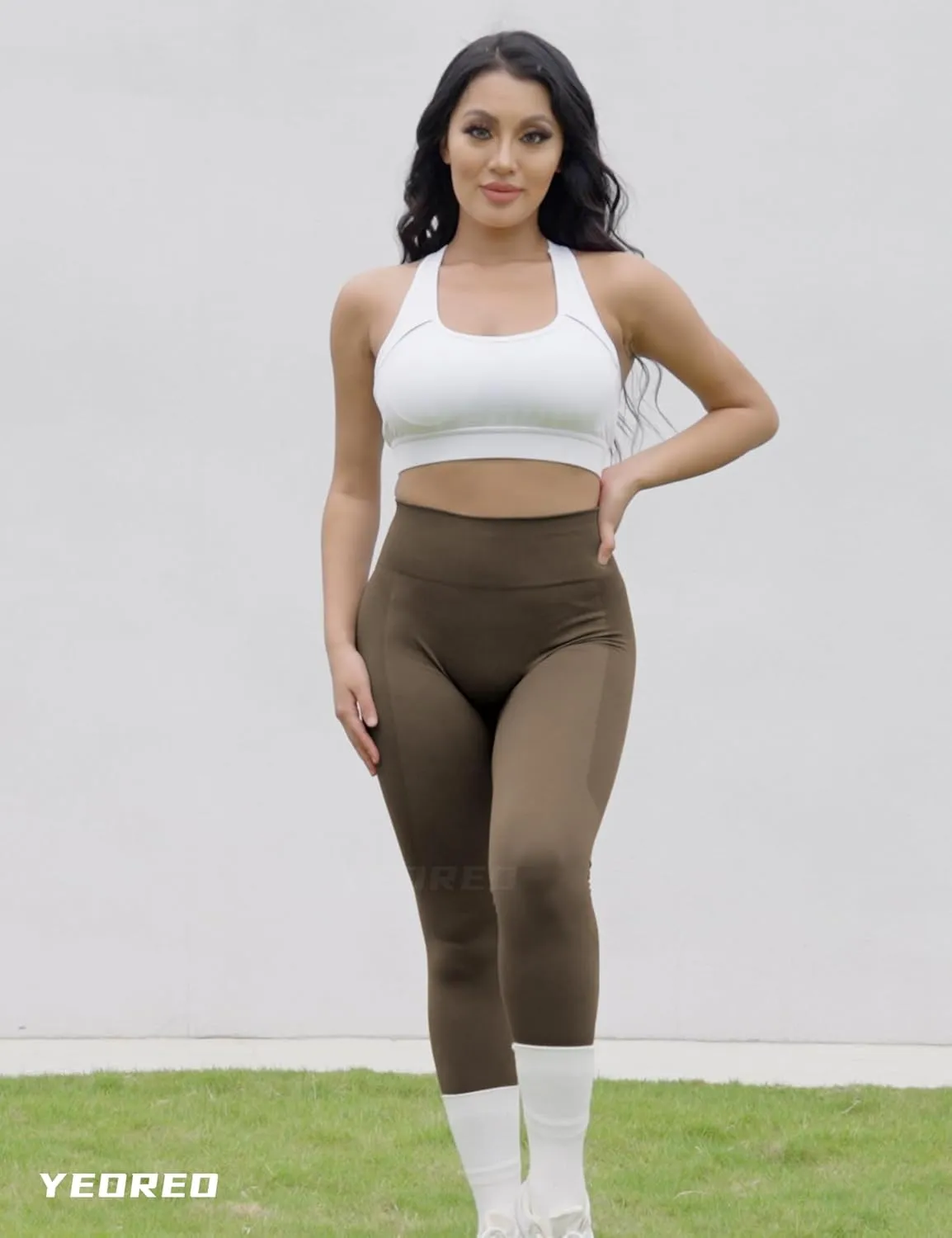 YEOREO Amplify Leggings for Women Seamless Scrunch Leggings Butt Lifting Gym High Waisted Athletic Leggings