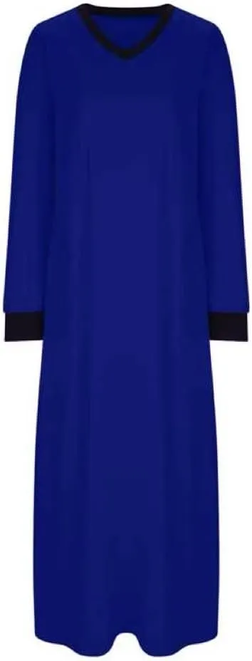 ZEFOTIM Womens Long Sleeve Dresses Solid Color Dress Spring Summer Dress Maxi Dresses V Neck Dresses Womens Spring Dresses