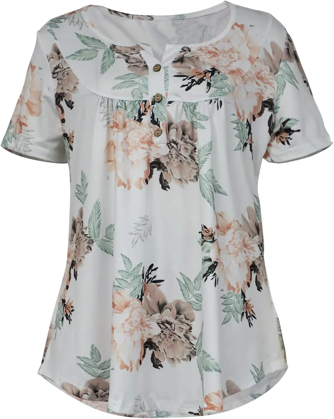 Zyyfly Womens Tank Tops Loose Fit Summer Henley Shirts Pleated Flowy Sleeveless Tunic Tops